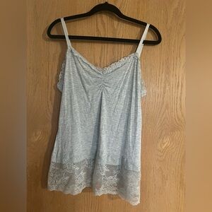 White House Black Market Light Gray Lace Camisole size extra large